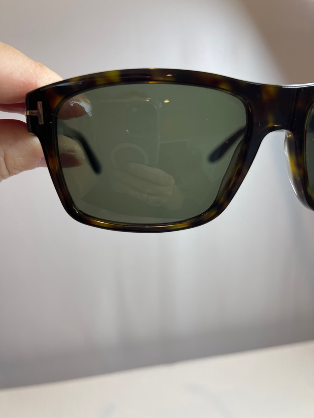 Tom Ford 58-18-135 Augusts Tortoiseshell Frame Sunglasses with Green Lenses - Picture 5 of 11